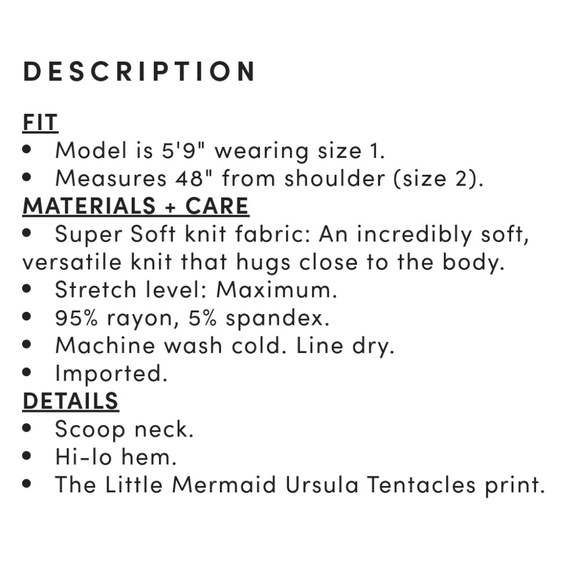 🐚Disney Ursula Tentacles Dress - Picture 5 of 7